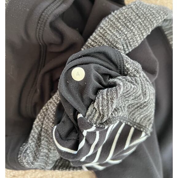 LULULEMON Base Runner Pant Size 4 Black Stripe White Jogger Athletic Women - Picture 8 of 9